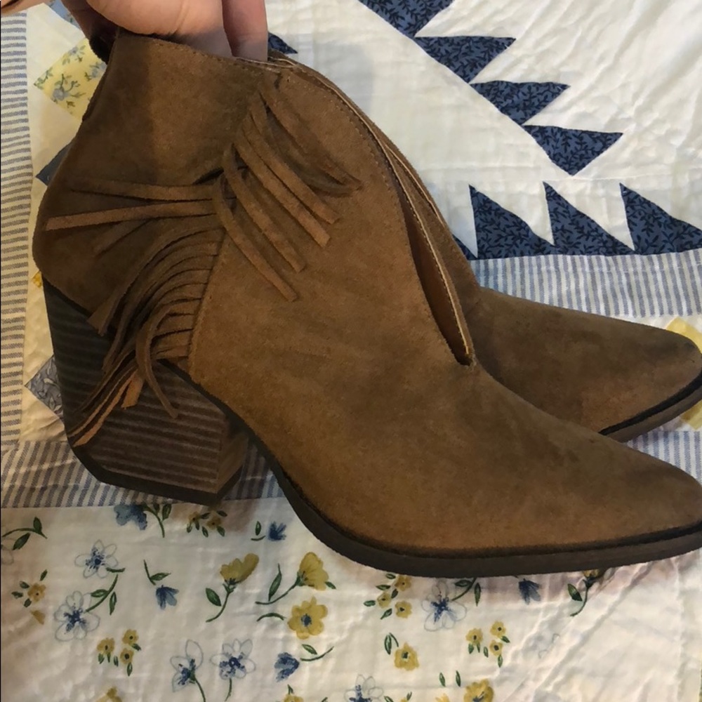 Fringe Suede Booties